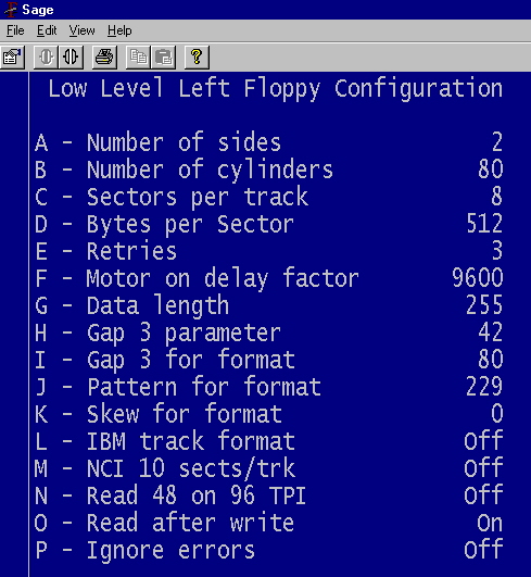 Sage Floppy Drive details