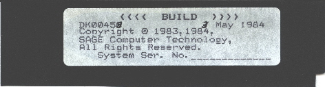 Sage Computer Build diskette label